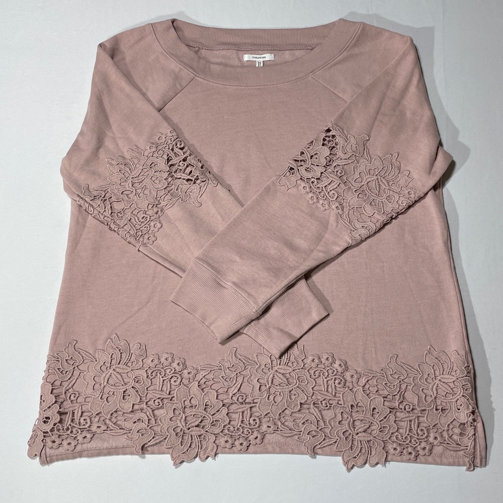 Maurice’s Crocheted Hem Pullover Sweatshirt